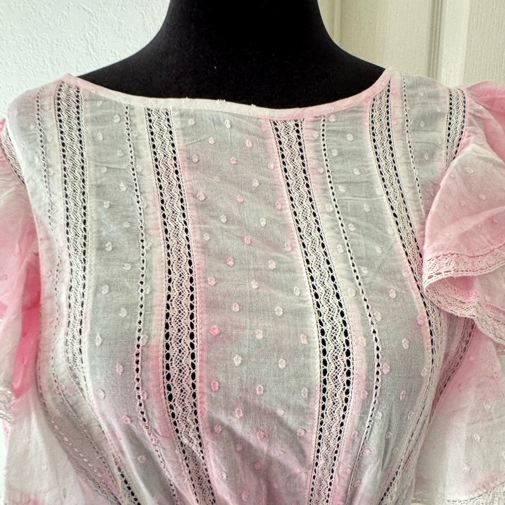 LoveShackFancy Sz Small Pink Natasha Heritage Mini Dress - Picture 6 of 11